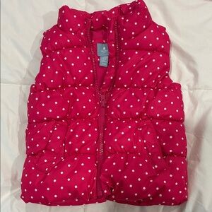 Baby Gap Pink Polka Dot Puffer Vest 2t